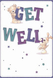 Full of cheer and gentle reassurance, this get well card is a visual embrace perfect for brightening days in West Drayton. Two adorable figures-a soft, friendly bear and an energetic, floppy-eared puppy-animatedly balance and hold the large, colourful letters of 'Get Well' between them. Set against a soothing cream background, the indigo and teal hues of the bold text shine vibrantly, infusing the scene with a hopeful brightness reminiscent of early morning in The Green. Scattered stars in playful blues and purples twinkle across the card, adding a whimsical atmosphere to the already uplifting design. Every brushstroke suggests a comforting texture-the illustrated fur so soft, the eyes brimming with kindness-that one can almost imagine a heartfelt hug. This card offers more than a simple greeting; it channels the spirit of care and recovery, ideal for sending warmth, optimism, and community support to friends or family receiving it anywhere in West Drayton.